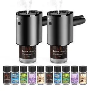 Car Air Freshener, Smart Car Air Freshener with Three Adjustable Modes, 5 Scents, 10 Refills, Auto On/Off, Air freshener Car Diffuser Suitable for Vent Clip (2 pack) Car Air Freshener, Smart Car Air Freshener with Three Adjustable Modes, 5 Scents, 10 Refills, Auto On/Off, Air freshener Car Diffuser Suitable for Vent Clip (2 pack)