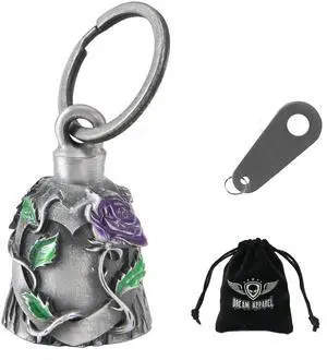 Motorcycle bells for bikers,Heart rose rider bells key chain angel bell with hanger Motorcycle bells for bikers,Heart rose rider bells key chain angel bell with hanger