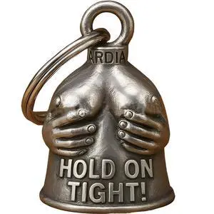 Motorcycle Bells Keychain - Biker Good Luck Charm with Hanger, Metal Accessory for Riding, Car, Men Women Gift (Hold On Tight) Motorcycle Bells Keychain - Biker Good Luck Charm with Hanger, Metal Accessory for Riding, Car, Men Women Gift (Hold On Tight)