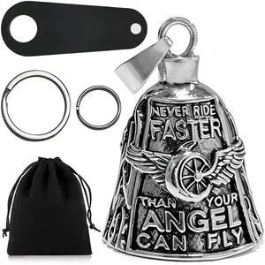Motorcycle Bell Guardian Angel Gremlin Motorcycle Bells for Bikers | Motorcycle Bell Hanger for Luck, 2 Key Chain Ring Accessories, Velvet Gift Bag Motorcycle Bell Guardian Angel Gremlin Motorcycle Bells for Bikers | Motorcycle Bell Hanger for Luck, 2 Key Chain Ring Accessories, Velvet Gift Bag