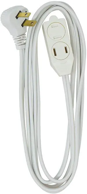 SlimLine Extension Cord - 16/3 Indoor Flat Plug with Right Angled Design - 3 Polarized Outlets - PVC Jacket - Space Saving - Neutral White - 16 Gauge - 3 Feet SlimLine Extension Cord - 16/3 Indoor Flat Plug with Right Angled Design - 3 Polarized Outlets - PVC Jacket - Space Saving - Neutral White - 16 Gauge - 3 Feet