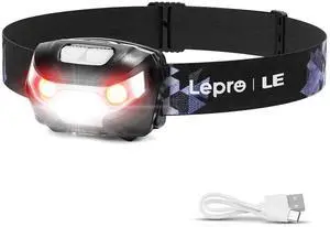 LED Headlamp Rechargeable - Super Bright Head Lamp with 5 Modes for Camping & Hiking Gear Essentials, IPX4 Waterproof Headlight Flashlight with Red Light, USB Cable Included LED Headlamp Rechargeable - Super Bright Head Lamp with 5 Modes for Camping & Hiking Gear Essentials, IPX4 Waterproof Headlight Flashlight with Red Light, USB Cable Included