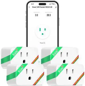 Wi-Fi Smart Plug 15A, Dual-Band 2.4GHz & 5GHz, Energy Monitoring, Compatible with Alexa, Google Home, Tuya Smart App, Remote Control, Timer, Compact Design, Smart Outlet, 4 Pack Wi-Fi Smart Plug 15A, Dual-Band 2.4GHz & 5GHz, Energy Monitoring, Compatible with Alexa, Google Home, Tuya Smart App, Remote Control, Timer, Compact Design, Smart Outlet, 4 Pack