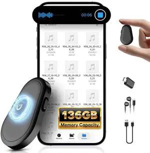 136GB Magnetic Voice Recorder - (9800Hours) Voice Activated Recorder with DSP5.0 Noise Cancellation HD Audio Recorder for Classes, Meeting, Lecture, Daily Use Recording Device 136GB Magnetic Voice Recorder - (9800Hours) Voice Activated Recorder with DSP5.0 Noise Cancellation HD Audio Recorder for Classes, Meeting, Lecture, Daily Use Recording Device