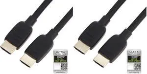Ultra High Speed HDMI 2.1 Cable, 48Gbps, 8K@60Hz 4K@120Hz Certified, 10 Feet, Compatible with PS5/Xbox/TV/Monitor, Black (Pack of 2) Ultra High Speed HDMI 2.1 Cable, 48Gbps, 8K@60Hz 4K@120Hz Certified, 10 Feet, Compatible with PS5/Xbox/TV/Monitor, Black (Pack of 2)