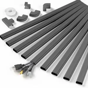 Cord Hider, 142in Cable Hider, Cord Covers for 2-3 Wires on Wall, Wire Covers for Cords, Wire Hiders for TV on Wall, Easier Setup Cable Cover Cable Management, W0.94 H0.47in, Black Cord Hider, 142in Cable Hider, Cord Covers for 2-3 Wires on Wall, Wire Covers for Cords, Wire Hiders for TV on Wall, Easier Setup Cable Cover Cable Management, W0.94 H0.47in, Black