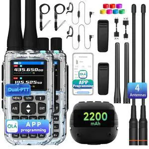 UV-5R MINI-5 Two Way Radio NOAA Weather Radio Dual PTT 999CH Survival Radio APP Programming Copy Frequency Ham Radio 2200mAh UV-5R MINI-5 Two Way Radio NOAA Weather Radio Dual PTT 999CH Survival Radio APP Programming Copy Frequency Ham Radio 2200mAh