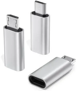 3 Pack USB C to Micro USB Adapter, USB Type C Female to Micro USB Male Converter Data Sync Compatible with Samsung Galaxy S7 S6 Note 5, Kindle, PS4, Nexus 5 6 and Micro USB Devices (Silver) 3 Pack USB C to Micro USB Adapter, USB Type C Female to Micro USB Male Converter Data Sync Compatible with Samsung Galaxy S7 S6 Note 5, Kindle, PS4, Nexus 5 6 and Micro USB Devices (Silver)