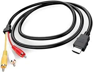 HDMI Cable 5ft/1.5m 1080P HDMI Male to 3 Video Audio AV Cable Connector Adapter Transmitter for VCD DVD TV HDTV HDMI Cable 5ft/1.5m 1080P HDMI Male to 3 Video Audio AV Cable Connector Adapter Transmitter for VCD DVD TV HDTV