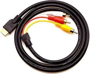 HDMI to av Cable HDMI Male to 3 av Female av Cable Video Audio Component Converter Adapter Cable for TV HDTV DVD HDMI to av Cable HDMI Male to 3 av Female av Cable Video Audio Component Converter Adapter Cable for TV HDTV DVD