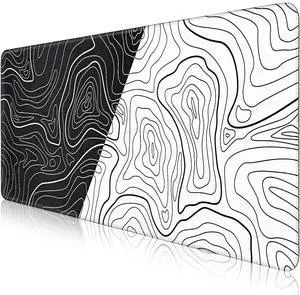 Large Mouse Pad, Topographic Map Desk Mat, Non Slip Rubber Base & Stitched Edges Mousepad, Black and White Gaming Mousepad, Extended Desk Pad for Home Office Work(27.5x11.8 Inch) Large Mouse Pad, Topographic Map Desk Mat, Non Slip Rubber Base & Stitched Edges Mousepad, Black and White Gaming Mousepad, Extended Desk Pad for Home Office Work(27.5x11.8 Inch)