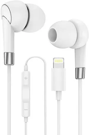 Lightning Earbuds for Apple, Wired Headphones with Microphone for iPhone 14 Pro Max 13 12 11 SE2 XS XR X 8 Plus 7 6s 5 iPad iPod Touch, Corded Earphones EarPods Audifonos In-Ear Buds for Gym Commuting Lightning Earbuds for Apple, Wired Headphones with Microphone for iPhone 14 Pro Max 13 12 11 SE2 XS XR X 8 Plus 7 6s 5 iPad iPod Touch, Corded Earphones EarPods Audifonos In-Ear Buds for Gym Commuting