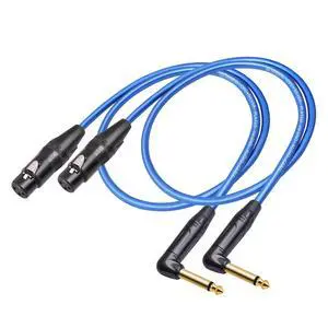 2Pack 3.3Feet XLR Female to 1/4 TS Right Angle,1/4 TS Right Angle to XLR Female Micphone Cable,6N OFC+Silver Plated HI-END Audio Cable for Micphone Mixer 2Pack 3.3Feet XLR Female to 1/4 TS Right Angle,1/4 TS Right Angle to XLR Female Micphone Cable,6N OFC+Silver Plated HI-END Audio Cable for Micphone Mixer