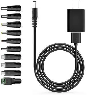 Universal Charger Power Core, 5V USB to DC 5.5x2.1mm, Charging Cable Set with 5V 1A Adapter, 10 Connectors (Micro-USB, Type-C, Mini USB, 2.5x0.7, 3.0x1.1, 3.5x1.35, 4.0x1.7, 4.8x1.7, 5.5x2.5) 3.3FT Universal Charger Power Core, 5V USB to DC 5.5x2.1mm, Charging Cable Set with 5V 1A Adapter, 10 Connectors (Micro-USB, Type-C, Mini USB, 2.5x0.7, 3.0x1.1, 3.5x1.35, 4.0x1.7, 4.8x1.7, 5.5x2.5) 3.3FT