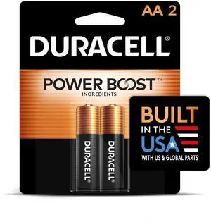 Duracell Coppertop Double AA Batteries with Power Boost Ingredients, 2 Count (Pack of 1) Long-lasting Alkaline Double AA Battery for Household and Office Devices Duracell Coppertop Double AA Batteries with Power Boost Ingredients, 2 Count (Pack of 1) Long-lasting Alkaline Double AA Battery for Household and Office Devices