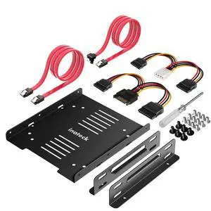2.5 to 3.5 Adapter, Inateck SSD Mounting Bracket with SATA Cables and SATA Power Cable, ST1004 2.5 to 3.5 Adapter, Inateck SSD Mounting Bracket with SATA Cables and SATA Power Cable, ST1004