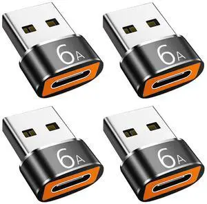 USB to USB C Adapter 4 Pack, USB C Female to USB A Male Adapter, Type C to USB A Charger Cable Converter Compatible with iPhone 17/16/15 iPad Apple Watch Airpods Samsung Galaxy S25/S24/S23/S22 USB to USB C Adapter 4 Pack, USB C Female to USB A Male Adapter, Type C to USB A Charger Cable Converter Compatible with iPhone 17/16/15 iPad Apple Watch Airpods Samsung Galaxy S25/S24/S23/S22