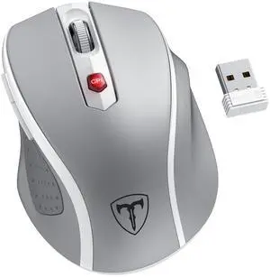 D-09 Wireless Mouse for Laptop - Ergonomic Plus Computer USB Cordless Mice, Ergo Grips, Lightspeed 5-Level 2400 DPI, 16 Months Battery Life, Portable for PC Mac Chromebook, 6 Button, Mithril D-09 Wireless Mouse for Laptop - Ergonomic Plus Computer USB Cordless Mice, Ergo Grips, Lightspeed 5-Level 2400 DPI, 16 Months Battery Life, Portable for PC Mac Chromebook, 6 Button, Mithril