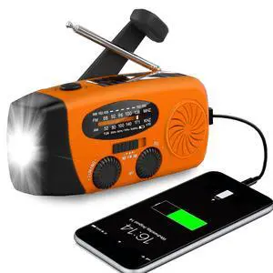 Emergency Hand Crank Radio with LED Flashlight, AM/FM NOAA Weather Radio, 2000mAh Portable Radio with SOS Alarm, USB-C Charged & SOS Alarm & Flashlight for Indoor/Outdoor Emergencies (Orange) Emergency Hand Crank Radio with LED Flashlight, AM/FM NOAA Weather Radio, 2000mAh Portable Radio with SOS Alarm, USB-C Charged & SOS Alarm & Flashlight for Indoor/Outdoor Emergencies (Orange)