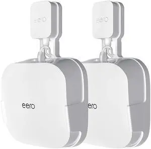2 Pack Outlet Wall Mount Holder for eero Pro 6 and Pro 6E | Wall Mount Holder Stand Bracket for eero Pro 6E & Pro 6, Built-In Cord Storage and No-Drill Outlet Mounting 2 Pack Outlet Wall Mount Holder for eero Pro 6 and Pro 6E | Wall Mount Holder Stand Bracket for eero Pro 6E & Pro 6, Built-In Cord Storage and No-Drill Outlet Mounting