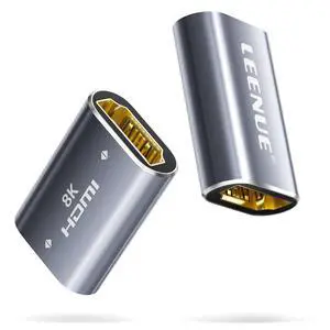 HDMI Coupler 8K Female to Female Connector, HDMI 2.1 Aluminum Adapter, Supports 8K@60Hz / 4K@120Hz for HDTV, Roku, Monitor, Projector, Gaming Console, 2 Pack, Silver HDMI Coupler 8K Female to Female Connector, HDMI 2.1 Aluminum Adapter, Supports 8K@60Hz / 4K@120Hz for HDTV, Roku, Monitor, Projector, Gaming Console, 2 Pack, Silver