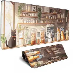 Cat Mouse Pad Gaming Desk Pad Large Mousepad Computer Office Keyboard Mat Laptop Big Desk Decor 31.5x11.8 in with Non-Slip Stitched Ege Cat Mouse Pad Gaming Desk Pad Large Mousepad Computer Office Keyboard Mat Laptop Big Desk Decor 31.5x11.8 in with Non-Slip Stitched Ege
