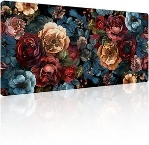31.5x11.8Large Gaming Mouse Pad for Desk, Mouse Mat with Seamed Edges, Waterproof Desk Pad, Non-Slip Rubber Base, Keyboard Pad Computer Mat, Big XL Mousepad-Vintage Chic Rose Flowers 31.5x11.8Large Gaming Mouse Pad for Desk, Mouse Mat with Seamed Edges, Waterproof Desk Pad, Non-Slip Rubber Base, Keyboard Pad Computer Mat, Big XL Mousepad-Vintage Chic Rose Flowers