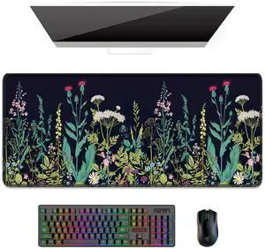 Desk Pad, XL Extended Large Gaming Mouse Pad 31.5 x 11.8 Inch, Waterproof Mousepad with Stitched Edges, Non-Slip Computer Keyboard Laptop Mat for Women Men Office Work, Silent Night Flowers Desk Pad, XL Extended Large Gaming Mouse Pad 31.5 x 11.8 Inch, Waterproof Mousepad with Stitched Edges, Non-Slip Computer Keyboard Laptop Mat for Women Men Office Work, Silent Night Flowers
