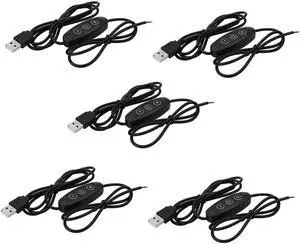 USB Male with ON/Off Switch to Stripped Ends, USB 2.0 9-Speed Dimming Switch Power Cable, for LED Strips Little Table Lamp and Other 5V Devices 5PCS (1.5M/4.9FT) USB Male with ON/Off Switch to Stripped Ends, USB 2.0 9-Speed Dimming Switch Power Cable, for LED Strips Little Table Lamp and Other 5V Devices 5PCS (1.5M/4.9FT)