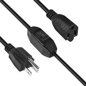Extension Cord with Switch On/Off, 6.56 FT, 3 Prong Grounded Plug 18 AWG Extension Cord Switch Indoor Power Cord, 125V 3A NEMA 5-15P to NEMA 5-15R, Insulated & Flame Retardant, Indoor Use, Black Extension Cord with Switch On/Off, 6.56 FT, 3 Prong Grounded Plug 18 AWG Extension Cord Switch Indoor Power Cord, 125V 3A NEMA 5-15P to NEMA 5-15R, Insulated & Flame Retardant, Indoor Use, Black