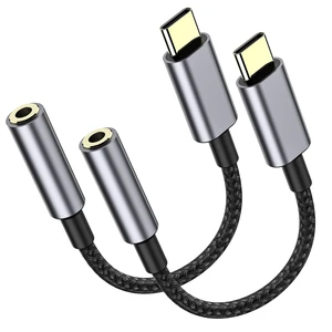 2 Pack USB C to 3.5mm Headphone Jack Adapter HiFi Audio Dongle, Type C to Aux Female Cable Cord Compatible with iPhone 17/16/15 Pro Max, Samsung S25/S24/S23, iPad Pro, Pixel, MacBook 2 Pack USB C to 3.5mm Headphone Jack Adapter HiFi Audio Dongle, Type C to Aux Female Cable Cord Compatible with iPhone 17/16/15 Pro Max, Samsung S25/S24/S23, iPad Pro, Pixel, MacBook
