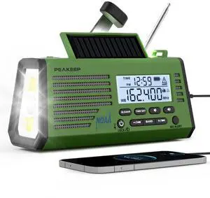 Emergency NOAA Weather Radio Hand Crank Solar Powered - 18500mWh Rechargeable Battery, Portable AM/FM/SW Radio, SOS Siren Flashlight Lamp for Home Car Camping Storms Blackouts Prep Emergency NOAA Weather Radio Hand Crank Solar Powered - 18500mWh Rechargeable Battery, Portable AM/FM/SW Radio, SOS Siren Flashlight Lamp for Home Car Camping Storms Blackouts Prep