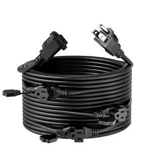 25FT 16 Gauge 3 Prong Extension Cord,4 Socket Evenly-Spaced,Nema5-15P/Nema5-15R Male to Female Connector,Stage Back Lines Power Board,Multiple Cable for Party and Christmas Decoration ETL Listed 25FT 16 Gauge 3 Prong Extension Cord,4 Socket Evenly-Spaced,Nema5-15P/Nema5-15R Male to Female Connector,Stage Back Lines Power Board,Multiple Cable for Party and Christmas Decoration ETL Listed