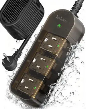 Outdoor Power Strip, 3 AC Outlets, 25 FT, 1625W/13A High-Power Single-Device Use, with Anti-Electric Shock & IPX6 Waterproof, Ideal for Backyard, Patio, Garage, Kitchen, Workshop, Camping, RV Outdoor Power Strip, 3 AC Outlets, 25 FT, 1625W/13A High-Power Single-Device Use, with Anti-Electric Shock & IPX6 Waterproof, Ideal for Backyard, Patio, Garage, Kitchen, Workshop, Camping, RV
