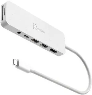 USB-C Multi-Port Hub with Power Delivery with 4K HDMI/2 USB-A 5Gbps/PD 100W Charging SD&Micro SD/3.5mm Audio | for MacBook Pro&Air/iPad Pro/iMac/Surface/XPS/Thinkpad/Galaxy/and More(JCD373EW) USB-C Multi-Port Hub with Power Delivery with 4K HDMI/2 USB-A 5Gbps/PD 100W Charging SD&Micro SD/3.5mm Audio | for MacBook Pro&Air/iPad Pro/iMac/Surface/XPS/Thinkpad/Galaxy/and More(JCD373EW)