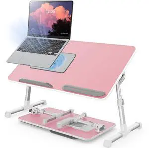 Laptop Desk for Bed with Cooling Fan, SAIJI Height & Angle Adjustable Laptop Stand for Bed, Lap Desk Tray Table, Lightweight Foldable Portable Computer Table Laptop Desk for Bed with Cooling Fan, SAIJI Height & Angle Adjustable Laptop Stand for Bed, Lap Desk Tray Table, Lightweight Foldable Portable Computer Table