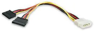 12in LP4 to 2x SATA Power Y Cable Adapter - Molex to to Dual SATA Power Adapter Splitter (PYO2LP4SATA) 12in LP4 to 2x SATA Power Y Cable Adapter - Molex to to Dual SATA Power Adapter Splitter (PYO2LP4SATA)
