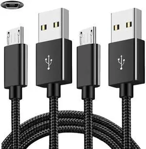 2 Pack 6.6FT PS4 Controller Charging Cable, Micro USB Nylon Charger Data Sync Cord, Suitable for PlayStation 4, Xbox One S/X Controller and More (Black) 2 Pack 6.6FT PS4 Controller Charging Cable, Micro USB Nylon Charger Data Sync Cord, Suitable for PlayStation 4, Xbox One S/X Controller and More (Black)
