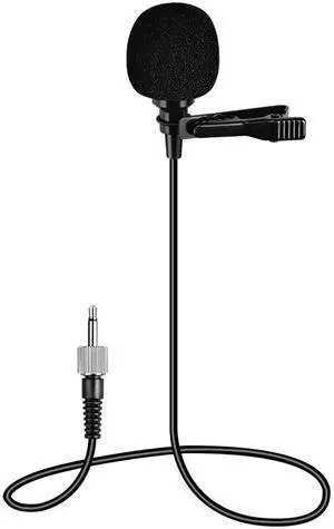 Replacement Lapel Microphone with 3.5mm Locking Screw Plug, Unidirectional Mic Replacement Compatible Wireless Bodypack Microphone System Replacement Lapel Microphone with 3.5mm Locking Screw Plug, Unidirectional Mic Replacement Compatible Wireless Bodypack Microphone System