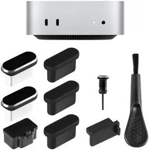 Dust Plug Cover Kit for Mac mini M4/M4 pro, USB C Port Cover with Cleaning Brush, for Mac mini M4 Accessories Dust Plug Cover Kit for Mac mini M4/M4 pro, USB C Port Cover with Cleaning Brush, for Mac mini M4 Accessories