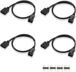 RGB Extension Cable, 3-Pin to SM 3Pin Male ARGB Connector Adapter, 5V Addressable Extension Cable for Fan, PC LED Strip 0.98FT RGB Extension Cable, 3-Pin to SM 3Pin Male ARGB Connector Adapter, 5V Addressable Extension Cable for Fan, PC LED Strip 0.98FT