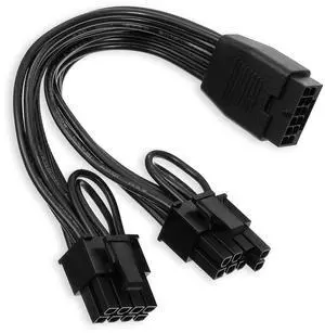 12VHPWR Cable Extension, 7 Inch 16 Pin(12+4) Female to Dual 8 Pin(6+2) Male PCIe Conversion GPU Cable, GPU Power Conversion Cables for Power Supply with 12VHPWR Port 12VHPWR Cable Extension, 7 Inch 16 Pin(12+4) Female to Dual 8 Pin(6+2) Male PCIe Conversion GPU Cable, GPU Power Conversion Cables for Power Supply with 12VHPWR Port