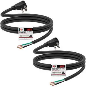 2 Pack 3 Ft Flat Plug Appliance and Power Tool Cord, 14 Gauge 3 Prong 15A Replacement Power Supply Cord Cable, 110V 115V 120V AC PigtailBlack 2 Pack 3 Ft Flat Plug Appliance and Power Tool Cord, 14 Gauge 3 Prong 15A Replacement Power Supply Cord Cable, 110V 115V 120V AC PigtailBlack