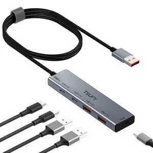 USB HUB 3.2, TSUPY USB 3.0 HUB 10Gbps USB 3.2 Gen 2 USB HUB with 4 Multi USB Ports, 4FT Extended Cable HUB for MacBook Air/Pro,Laptop,PC and More USB HUB 3.2, TSUPY USB 3.0 HUB 10Gbps USB 3.2 Gen 2 USB HUB with 4 Multi USB Ports, 4FT Extended Cable HUB for MacBook Air/Pro,Laptop,PC and More