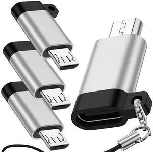 USB C to Micro USB Adapter, 4-Pack Type C Female to Micro USB Male Convert Connector Support Charge Data Sync Compatible with Samsung Galaxy S7/S7 Edge/S6/S6 Edge/J3/J7/Note 6/5/LG G4/Nexus 4/5/6 USB C to Micro USB Adapter, 4-Pack Type C Female to Micro USB Male Convert Connector Support Charge Data Sync Compatible with Samsung Galaxy S7/S7 Edge/S6/S6 Edge/J3/J7/Note 6/5/LG G4/Nexus 4/5/6