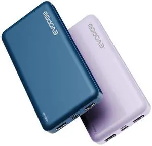2-Pack Portable Charger, Slimmer 10000mAh Power Bank, Fast Charging Battery Pack, USB C in&Out External Portable Power Bank for iPhone Tablet Samsung Pixel Headphones etc (Blue&Purple) 2-Pack Portable Charger, Slimmer 10000mAh Power Bank, Fast Charging Battery Pack, USB C in&Out External Portable Power Bank for iPhone Tablet Samsung Pixel Headphones etc (Blue&Purple)