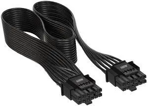 12VHPWR PSU Cable 600W 25Inch 12+4Pin PCIe 5.0 Gen5 12V-2x6 ATX3.0/3.1, 16AWG Tinned Copper GPU Power Cable, Black 12VHPWR PSU Cable 600W 25Inch 12+4Pin PCIe 5.0 Gen5 12V-2x6 ATX3.0/3.1, 16AWG Tinned Copper GPU Power Cable, Black
