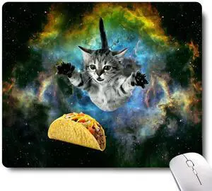 Cute Cat Space Taco Galaxy Gaming Mouse Pad - Non-Slip Rubber Base for Laptop, Desk Dad Cute Cat Space Taco Galaxy Gaming Mouse Pad - Non-Slip Rubber Base for Laptop, Desk Dad