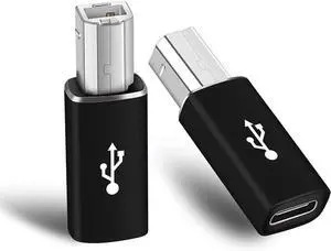 Female USB C to USB B Printer Cable Adapter 2Pack, USB C to MIDI Cable Adapter for Printer Eectric Pianos Synthesizers USB Microphones Straight Shape Female USB C to USB B Printer Cable Adapter 2Pack, USB C to MIDI Cable Adapter for Printer Eectric Pianos Synthesizers USB Microphones Straight Shape