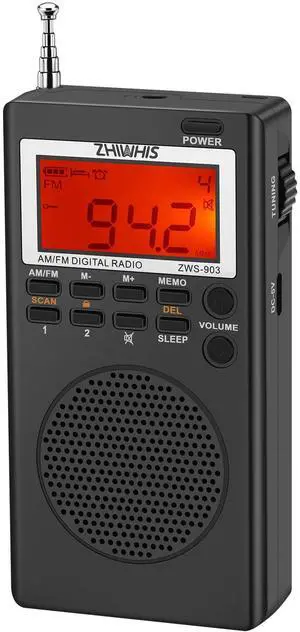 Portable Radio, AM FM Stereo Receiver, DSP Small Pocket Radios Operated by AA Batteries, Digital Clock/Presets/Start Timer/Sleep Timer for Walking/Running ZWS-903 Portable Radio, AM FM Stereo Receiver, DSP Small Pocket Radios Operated by AA Batteries, Digital Clock/Presets/Start Timer/Sleep Timer for Walking/Running ZWS-903